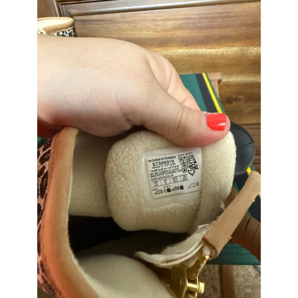 Sperry Saltwater Cheetah Print Waterproof Fleece Lined Duck Boots Women's 8.5 - Picture 3 of 10